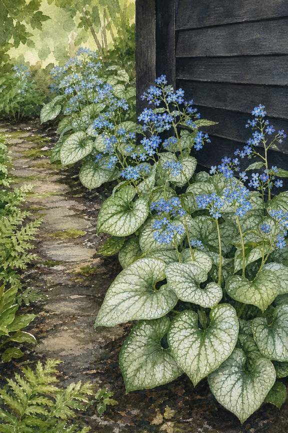 4. Brunnera for Silver Leaves in Low Light — AI concept illustration