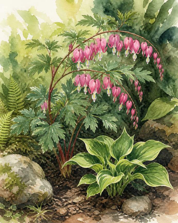 4. Old-Fashioned Bleeding Heart for a Spring Focal Point — AI concept illustration