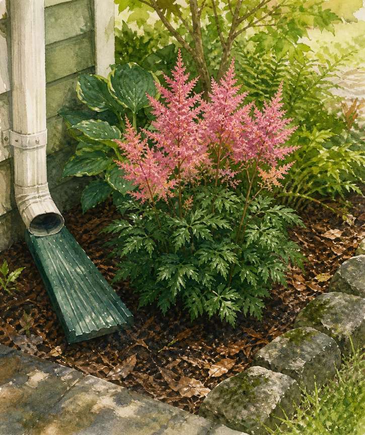 5. Astilbe for a Moist, Shady Low Spot — AI concept illustration