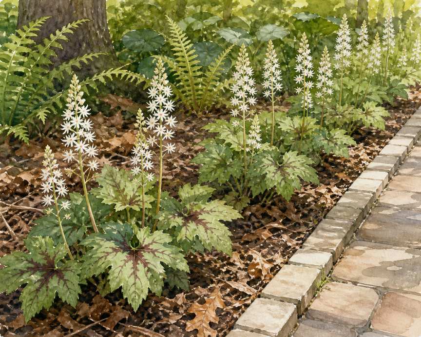 6. Foamflower for a Narrow Woodland-Style Edge — AI concept illustration