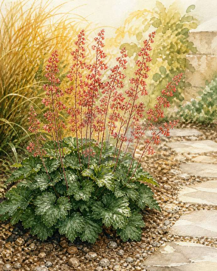 7. Coral Bells for Small Footprints and Airy Blooms — AI concept illustration