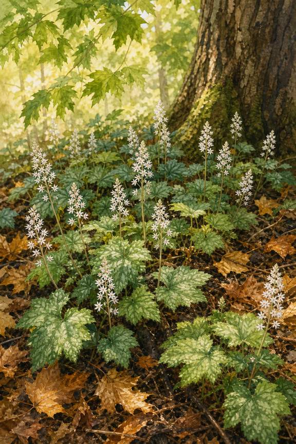 5. Fill Moist Shade With Running Foamflower — AI concept illustration