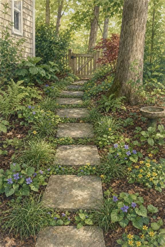 8. Replace struggling lawn with a mow-free grid — AI concept illustration