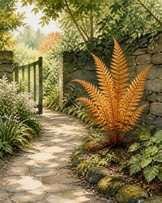 4. Use Autumn Ferns as Upright Corner Markers — AI concept illustration
