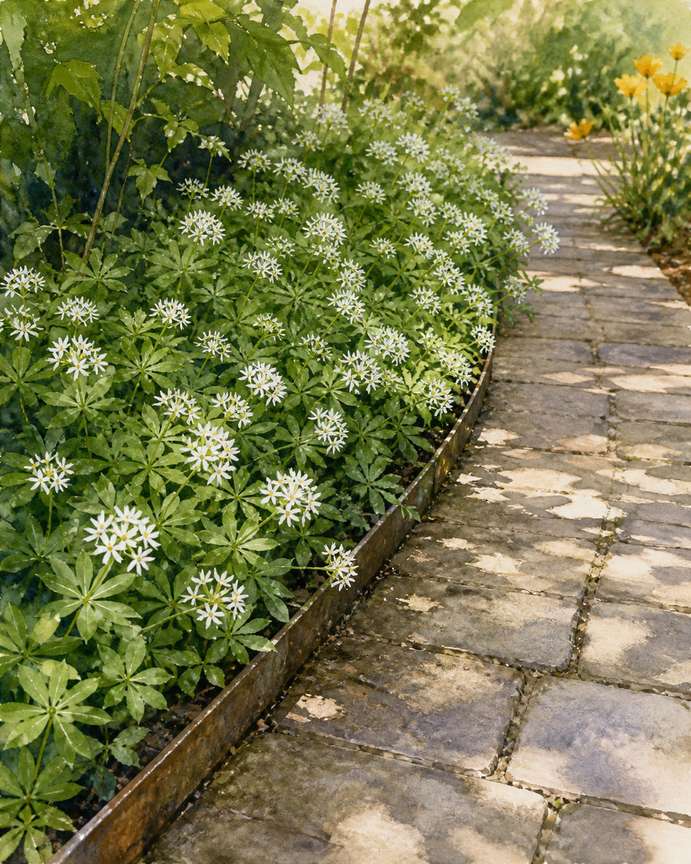 9. Soften One Edge With Fragrant Sweet Woodruff — AI concept illustration
