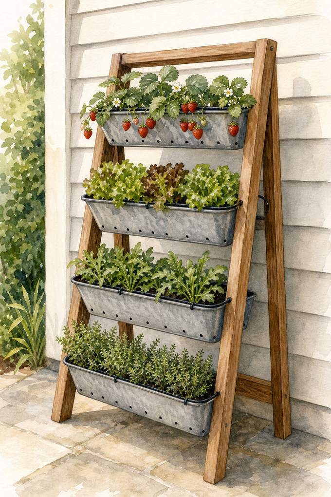 4. Put Shallow Crops on a Freestanding Trough Tower — AI concept illustration