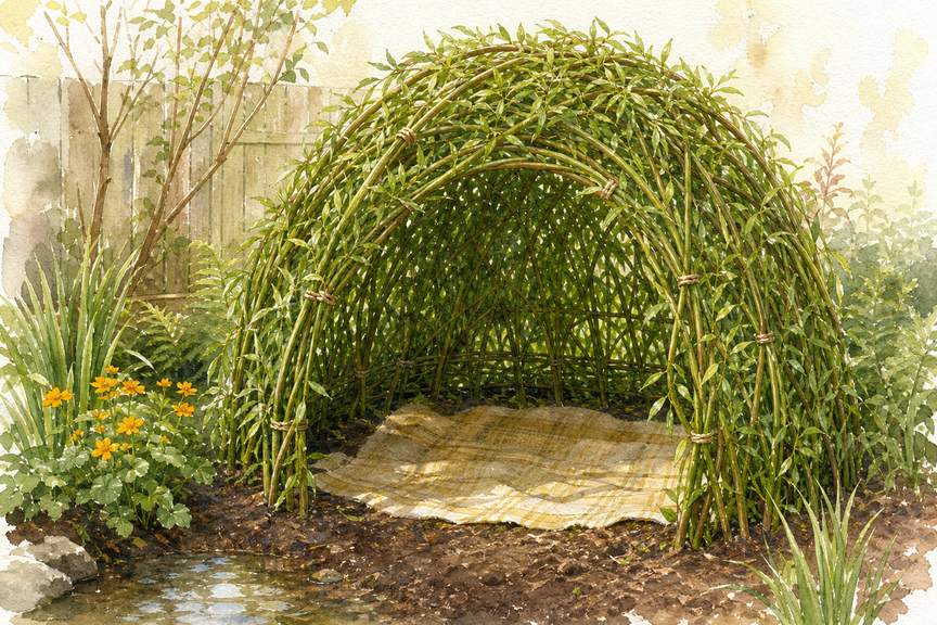 8. Build a Willow Den That Doubles as Living Shade — AI concept illustration