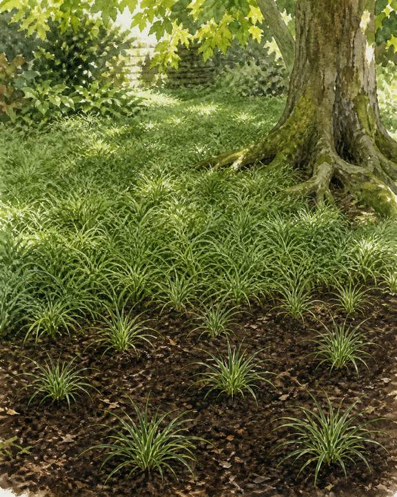 4. Replace shaded turf with a sedge carpet — AI concept illustration