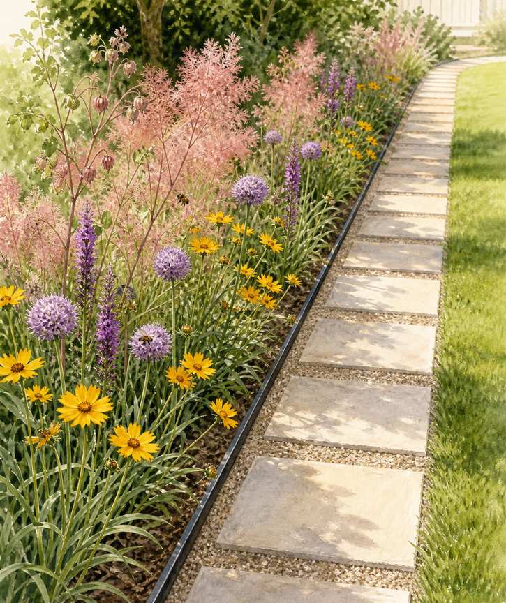 2. Run an 18-inch nectar border beside the path — AI concept illustration