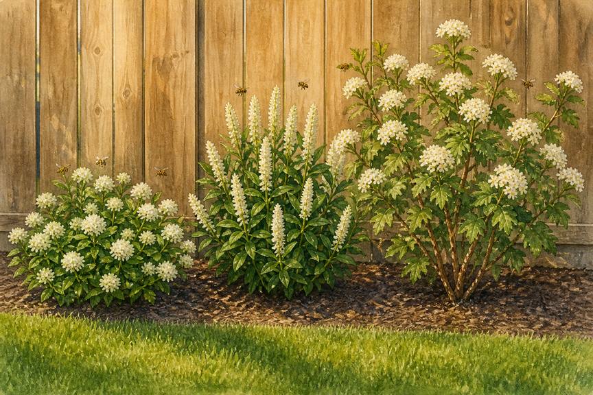 9. Replace one fence panel's lawn edge with dwarf shrubs — AI concept illustration