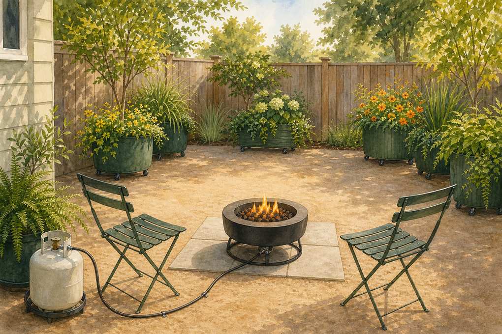 7. Choose a portable propane pit for rental flexibility — AI concept illustration