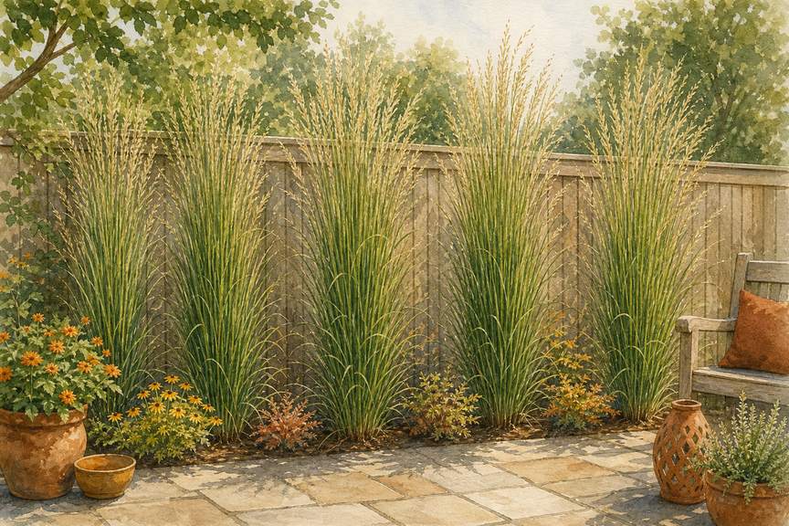 5. Make a summer screen with upright ornamental grasses — AI concept illustration