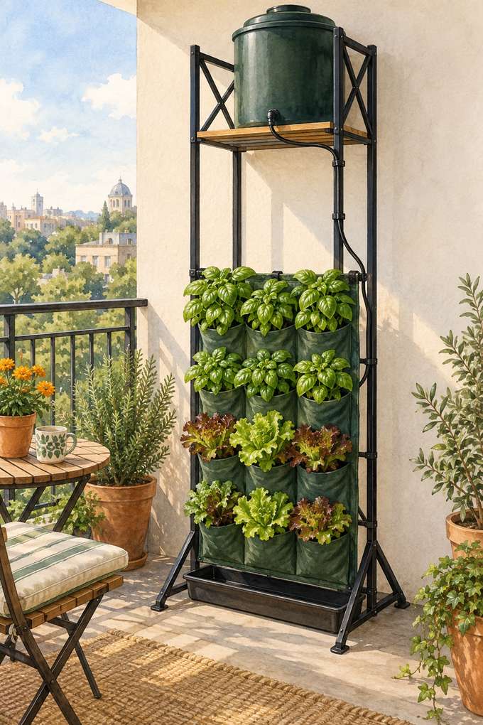 1. Feed the wall from an elevated gravity tank — AI concept illustration