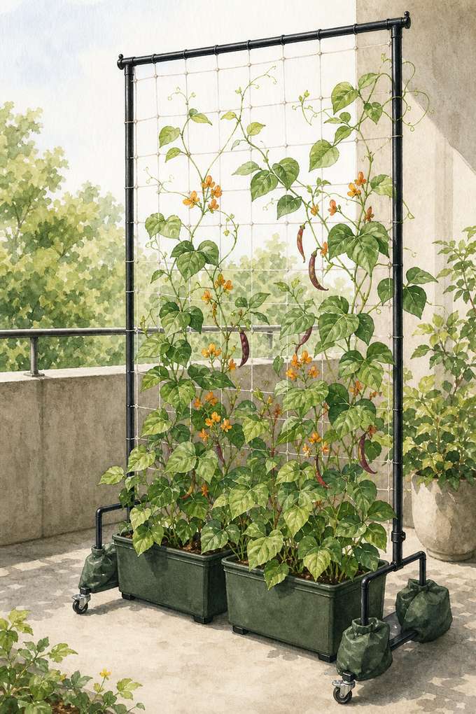 4. Repurpose a Garment Rack for Annual Vines — AI concept illustration