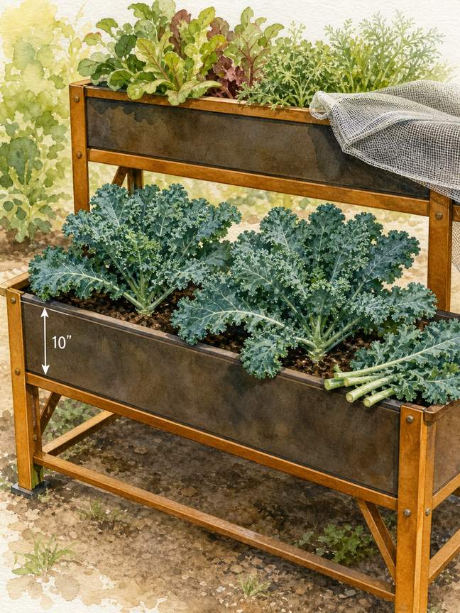 8. Dwarf Kale Harvested Leaf by Leaf — AI concept illustration