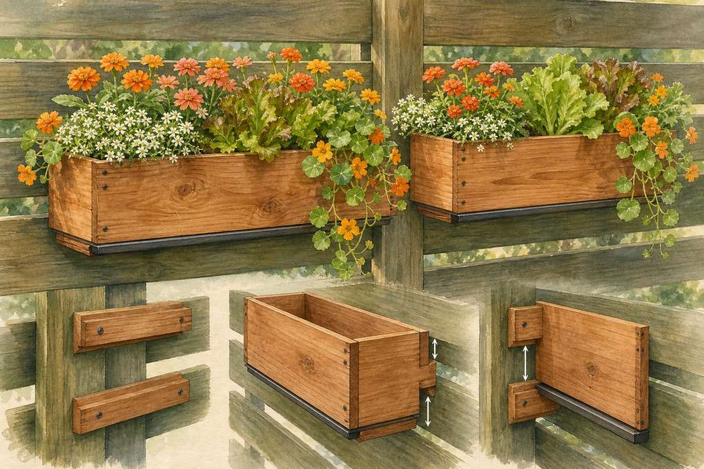 2. Add Removable Planter Boxes to Fence-Rail Cleats — AI concept illustration