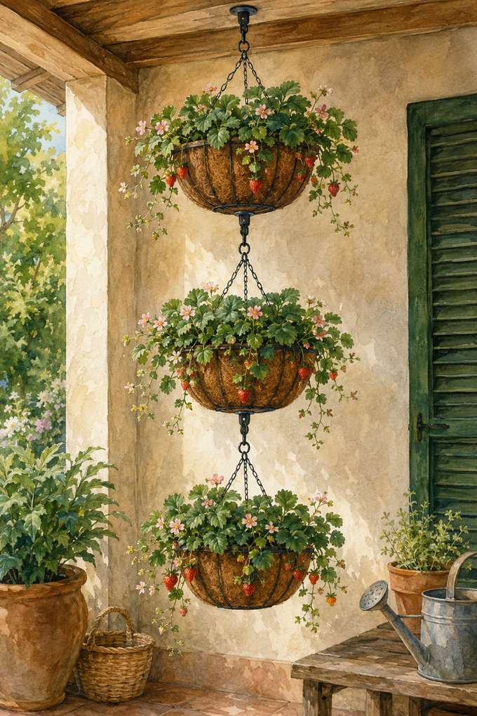 7. Turn a Sunny Corner Into a Hanging Berry Column — AI concept illustration
